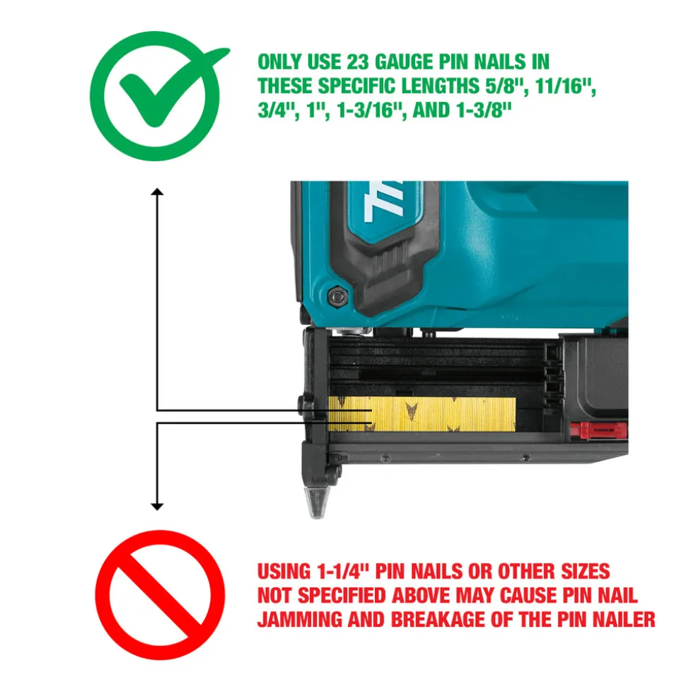 Factory Reconditioned Makita XTP02Z-R 18V LXT Lithium-Ion Cordless 23 Gauge Pin Nailer (Tool Only)