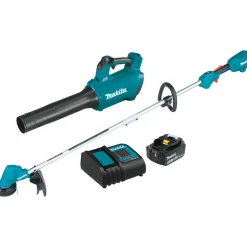 Factory Reconditioned Makita 18V LXT Brushless Lithium-Ion 13 in. Cordless String Trimmer and Blower Combo Kit (4 Ah)