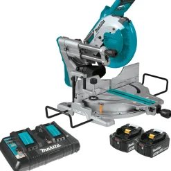 Factory Reconditioned Makita 18V X2 (36V) LXT Brushless Lithium-Ion 10 in. Cordless Dual-Bevel Sliding Compound Miter Saw with Laser Kit (5 Ah)