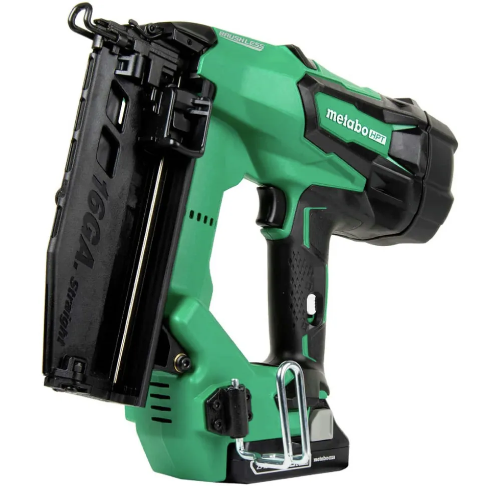 Factory Reconditioned Metabo HPT 18V Brushless Lithium-Ion 16 Gauge Cordless Straight Brad Nailer Kit (3 Ah)
