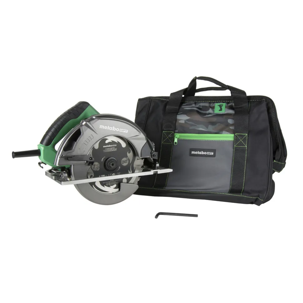 Factory Reconditioned Metabo HPT 15 Amp Single Bevel 7-1/4 in. Corded Circular Saw with Blower Function, and Aluminum Die Cast Base