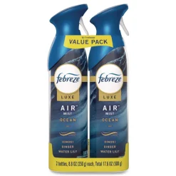 Febreze 80816821 AIR, Ocean, 8.8 oz Aerosol Spray, 2/Pack, 3 Packs/Carton