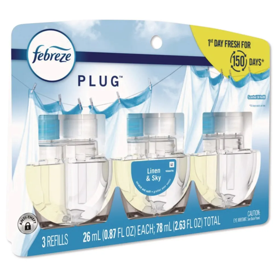 Febreze 2.63 oz. PLUG Air Freshener Refills - Linen and Sky (6 Packs/Carton)