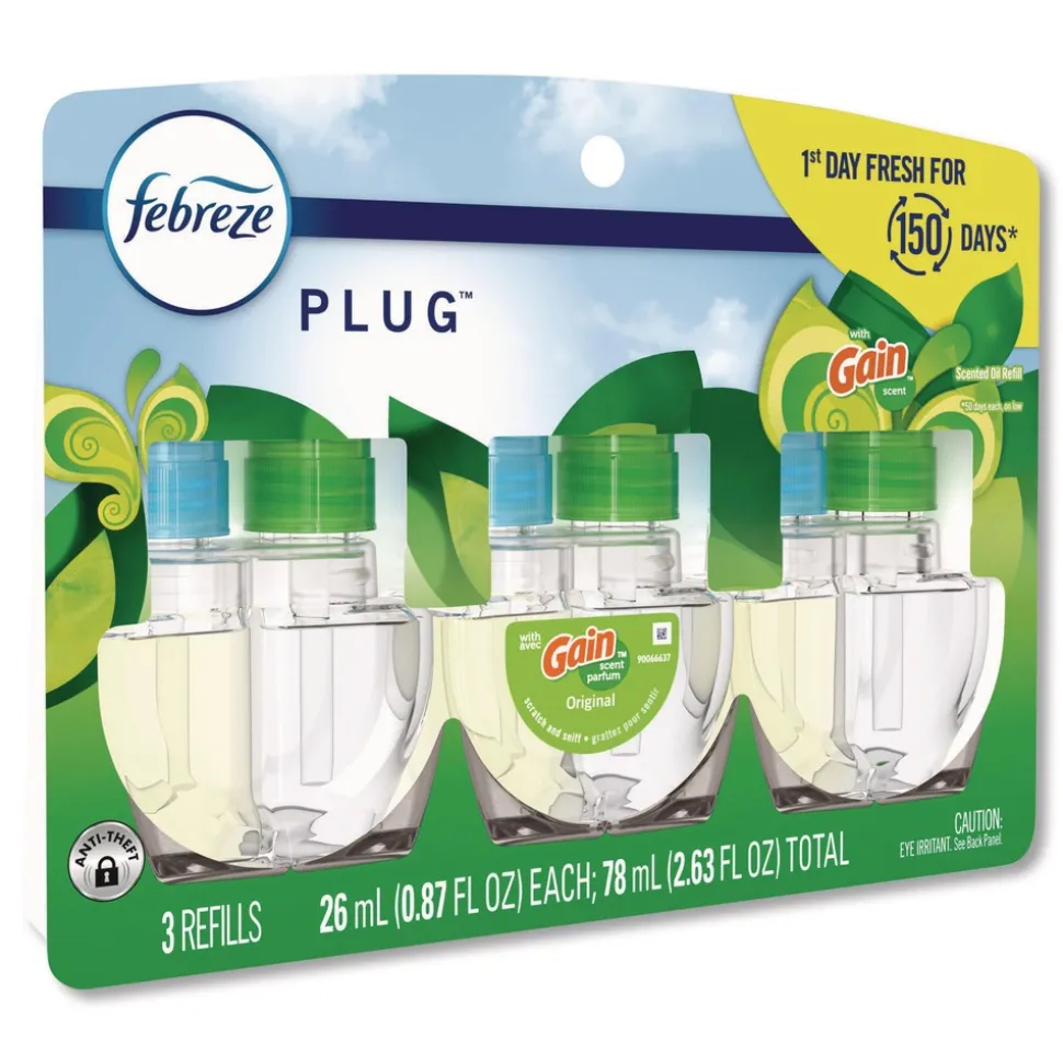 Febreze 2.63 oz. PLUG Air Freshener Refills - Gain Scent (6 Packs/Carton)
