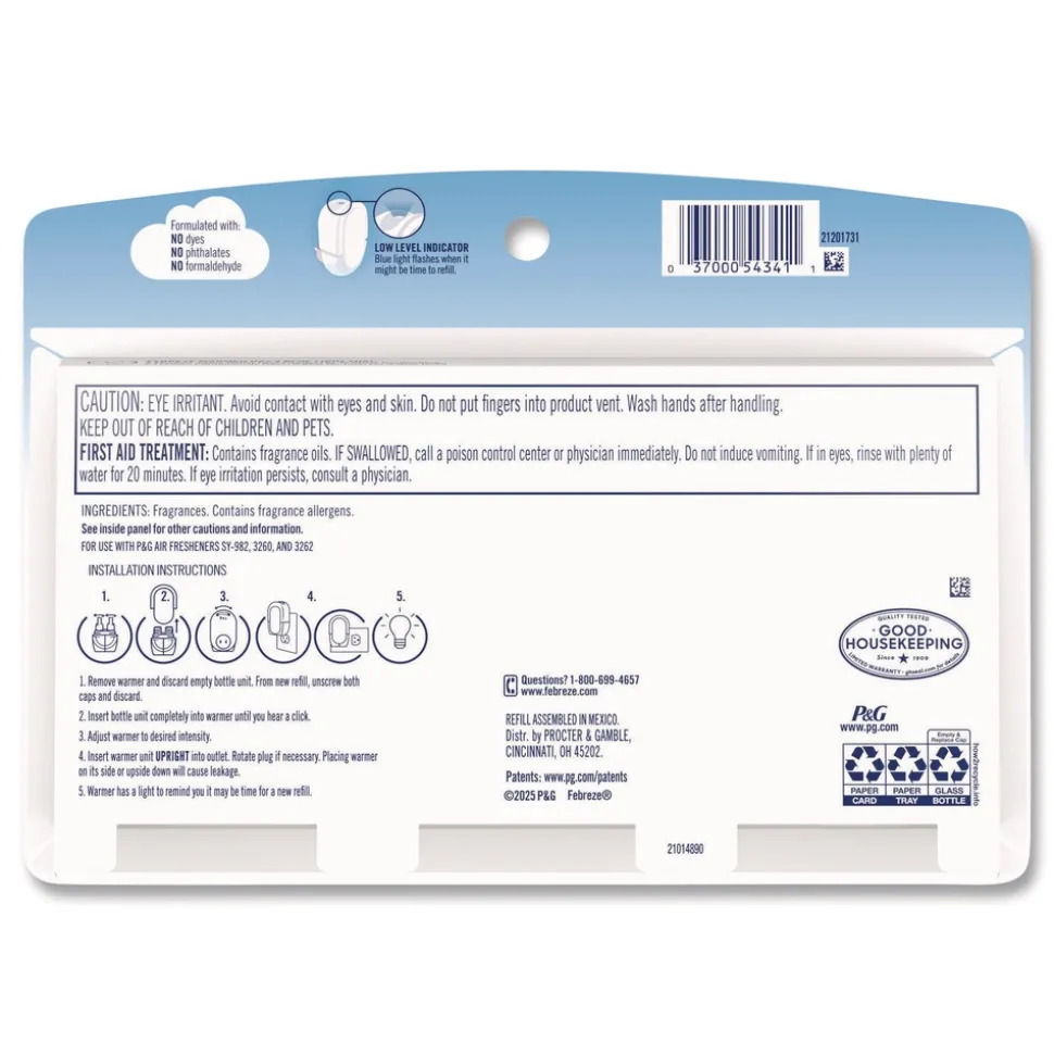 Febreze 2.63 oz. PLUG Air Freshener Refills - Gain Scent (6 Packs/Carton)