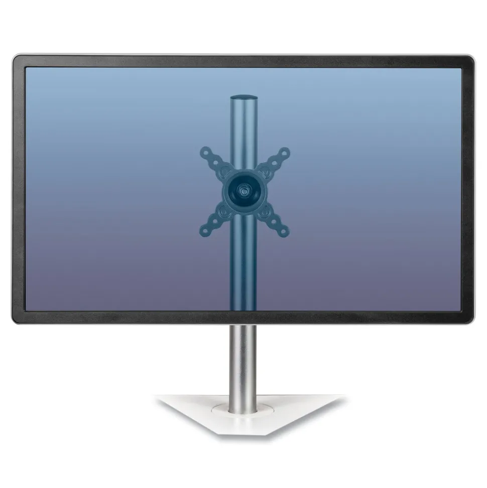 Fellowes Mfg Co. 180 Degree Rotation 180 Degree Pan Lotus Single Monitor Arm Kit for 26 in. Monitors Supports 17 lbs. - Silver