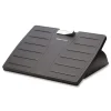 Fellowes Mfg Co. 17.5 in. W x 13.13 in. D x 4.13 in. to 5.63 in. H Adjustable Locking Footrest with Microban - Black/Silver