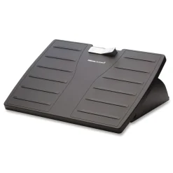 Fellowes Mfg Co. 17.5 in. W x 13.13 in. D x 4.13 in. to 5.63 in. H Adjustable Locking Footrest with Microban - Black/Silver