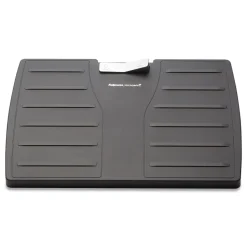 Fellowes Mfg Co. 17.5 in. W x 13.13 in. D x 4.13 in. to 5.63 in. H Adjustable Locking Footrest with Microban - Black/Silver