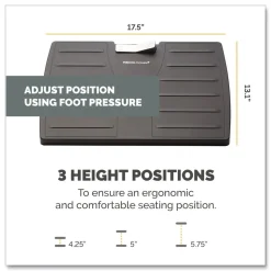 Fellowes Mfg Co. 17.5 in. W x 13.13 in. D x 4.13 in. to 5.63 in. H Adjustable Locking Footrest with Microban - Black/Silver