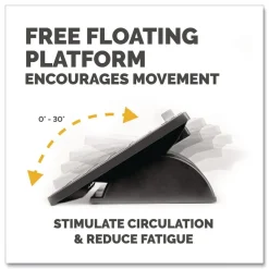 Fellowes Mfg Co. 17.5 in. W x 13.13 in. D x 4.13 in. to 5.63 in. H Adjustable Locking Footrest with Microban - Black/Silver