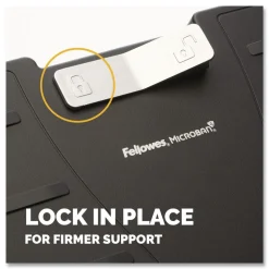 Fellowes Mfg Co. 17.5 in. W x 13.13 in. D x 4.13 in. to 5.63 in. H Adjustable Locking Footrest with Microban - Black/Silver
