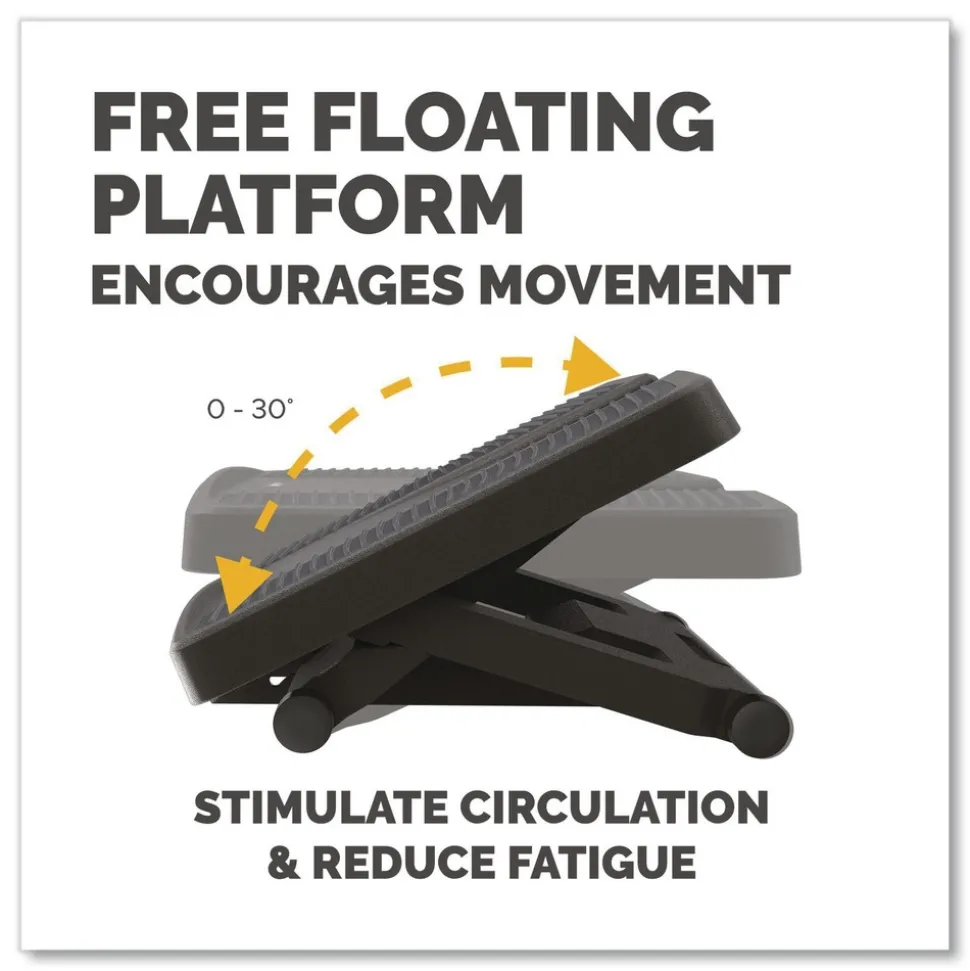 Fellowes Mfg Co. 17.75 in. W x 13.25 in. D x 4 in. to 6.5 in. H HPS Ultimate Foot Support - Black/Gray