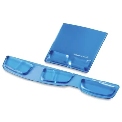 Fellowes Mfg Co. 8.25 in. x 9.87 in. Gel Wrist Support with Attached Mouse Pad - Blue