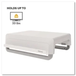 Fellowes Mfg Co. 13.94 in. x 11.97 in. x 3.25 in. to 6 in. Supports 33 lbs. Breyta Monitor Stand - White