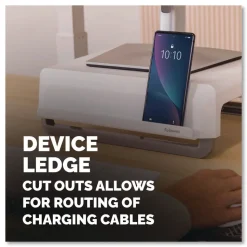 Fellowes Mfg Co. 13.94 in. x 11.97 in. x 3.25 in. to 6 in. Supports 33 lbs. Breyta Monitor Stand - White