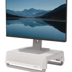 Fellowes Mfg Co. 13.94 in. x 11.97 in. x 3.25 in. to 6 in. Supports 33 lbs. Breyta Monitor Stand - White