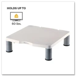 Fellowes Mfg Co. 13.38 in. x 13.63 in. x 2 in. to 4 in. 60 lbs. Standard Monitor Riser for 21 in. Monitors - Platinum/Graphite