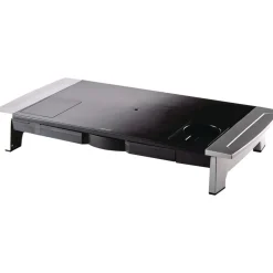 Fellowes Mfg Co. 27 in. x 14 in. x 4 in. to 6.5 in. Office Suites Premium Monitor Riser - Black/Silver