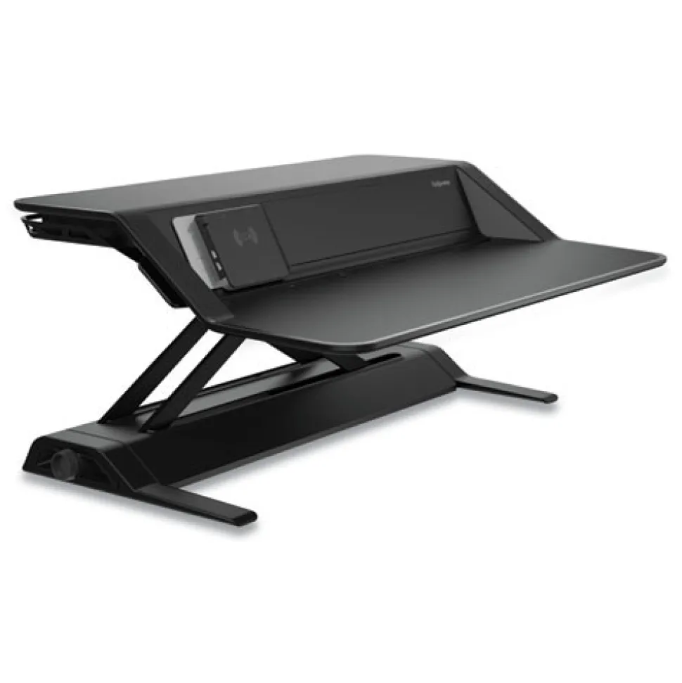 Fellowes Mfg Co. 32.75 in. x 24.25 in. x 5.5 in. to 22.5 in. Lotus DX Sit-Stand Workstation - Black