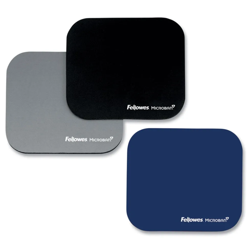 Fellowes Mfg Co. 9 in. x 8 in. Mouse Pad with Microban Protection - Graphite
