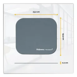 Fellowes Mfg Co. 9 in. x 8 in. Mouse Pad with Microban Protection - Graphite