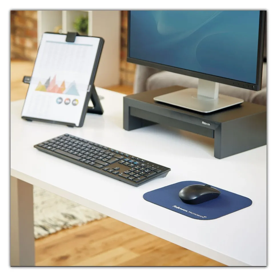 Fellowes Mfg Co. 9 in. x 8 in. Mouse Pad with Microban Protection - Navy
