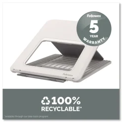 Fellowes Mfg Co. 9.25 in. x 10.55 in. x 0.55 in. to 8 in. Supports Up to 8.8 lbs. Breyta Laptop Stand - White
