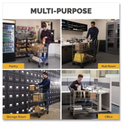 Fellowes Mfg Co. 21.5 in. x 37.5 in. x 39.25 in. Wire Mail Cart - Chrome