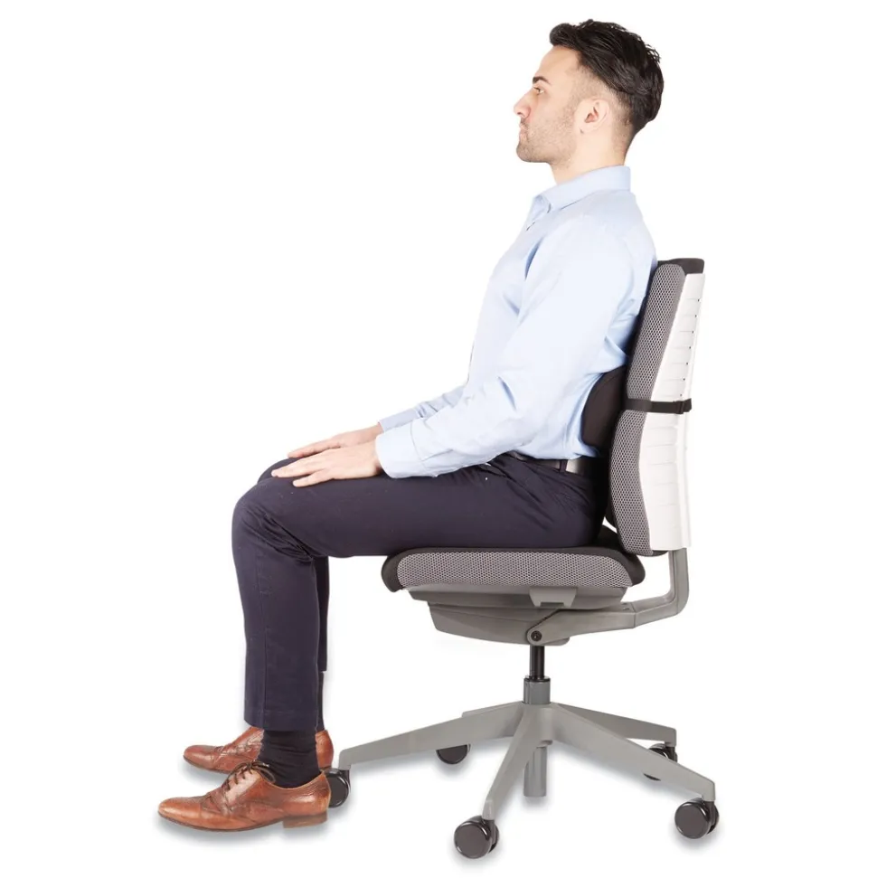 Fellowes Mfg Co. 12 in. x 3.13 in. x 5.19 in. Lumbar Back Support - Black