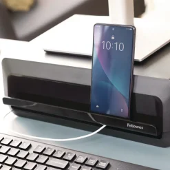 Fellowes Mfg Co. 13.94 in. x 11.97 in. x 3.25 in. to 6 in. Supports 33 lbs. Breyta Monitor Stand - Black