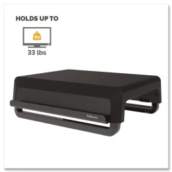 Fellowes Mfg Co. 13.94 in. x 11.97 in. x 3.25 in. to 6 in. Supports 33 lbs. Breyta Monitor Stand - Black