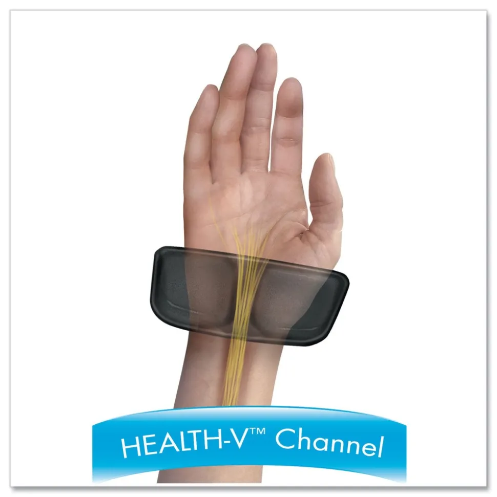 Fellowes Mfg Co. 18.25 in. x 3.37 in. Gel Keyboard Palm Support - Black