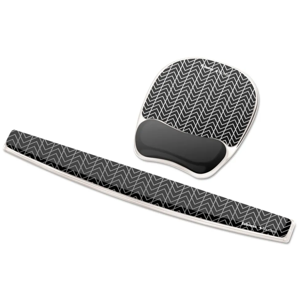Fellowes Mfg Co. 18.5 in. x 2.31 in. Photo Gel Keyboard Wrist Rest with Microban Protection - Chevron Design