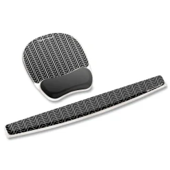 Fellowes Mfg Co. 18.5 in. x 2.31 in. Photo Gel Keyboard Wrist Rest with Microban Protection - Chevron Design