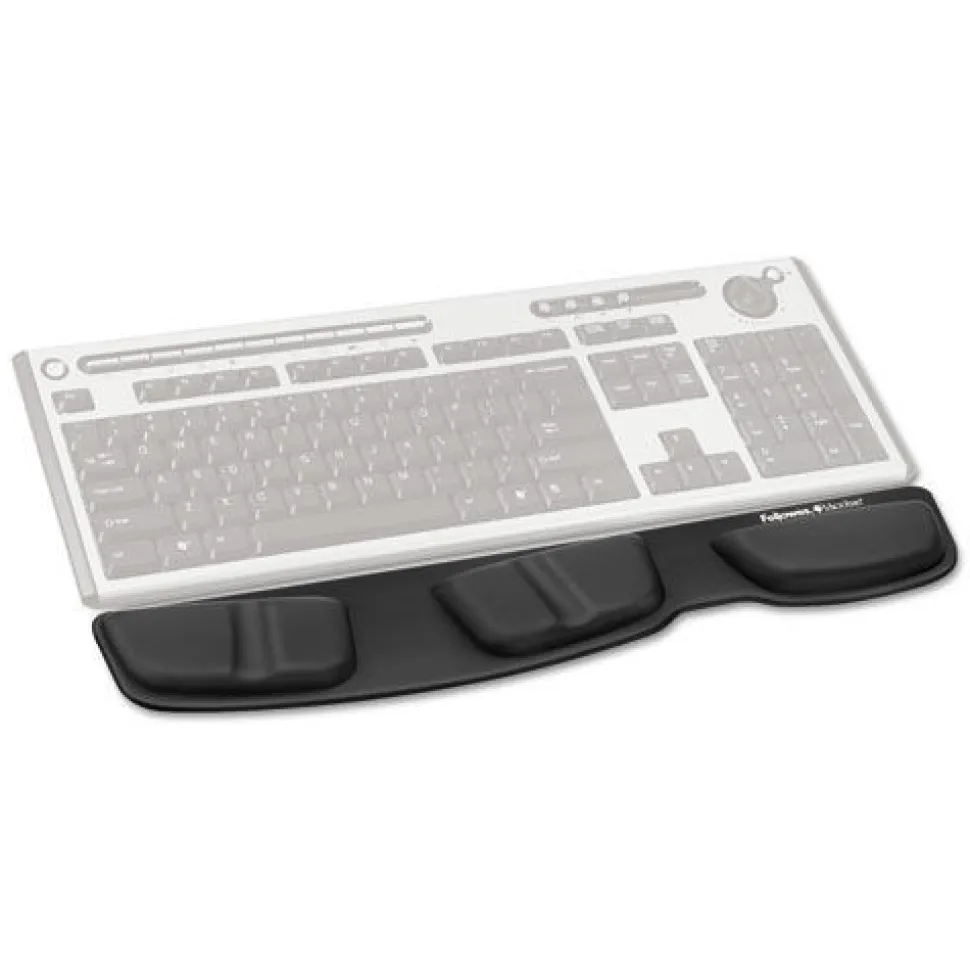 Fellowes Mfg Co. 13.75 in. x 3.37 in. Memory Foam Keyboard Palm Support - Black