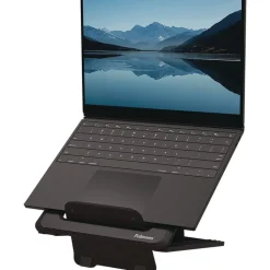 Fellowes Mfg Co. 9.25 in. x 10.55 in. x 0.55 in. to 8 in. Supports Up to 8.8 lbs. Breyta Laptop Stand - Black