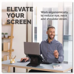 Fellowes Mfg Co. 9.25 in. x 10.55 in. x 0.55 in. to 8 in. Supports Up to 8.8 lbs. Breyta Laptop Stand - Black