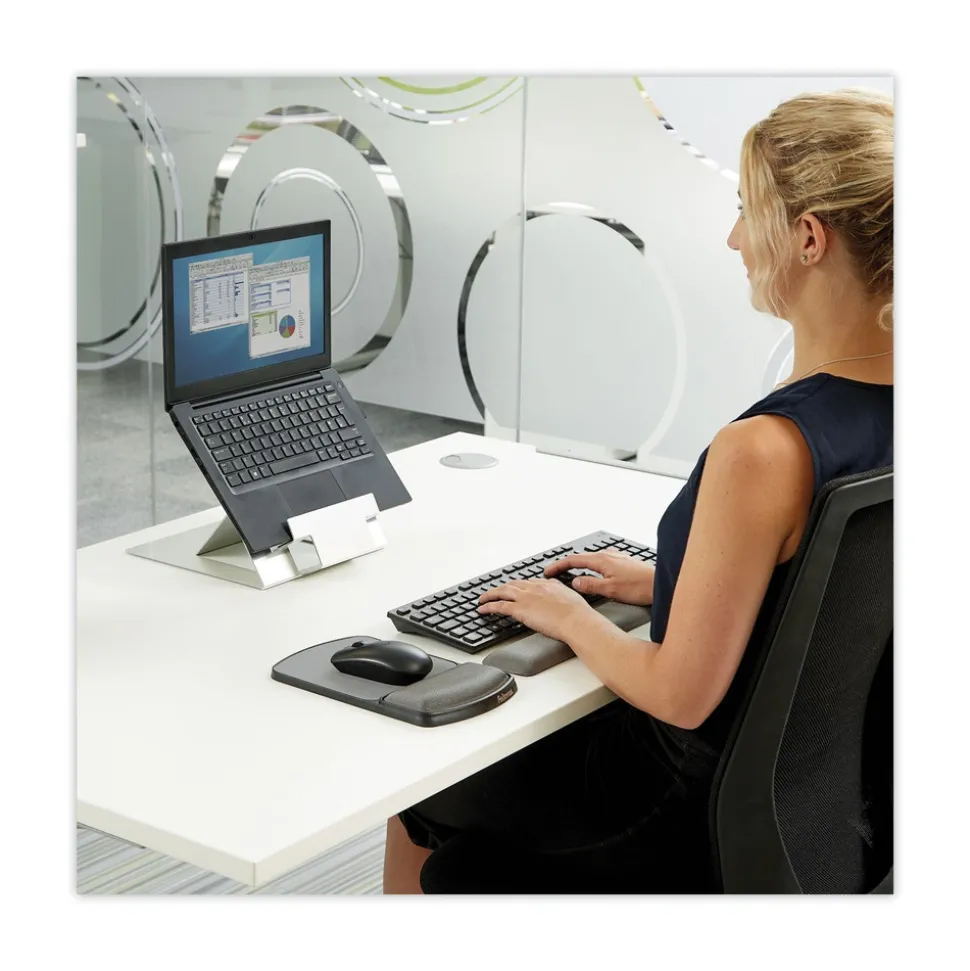 Fellowes Mfg Co. 18.5 x 2.75 Gel Keyboard Wrist Rest - Graphite