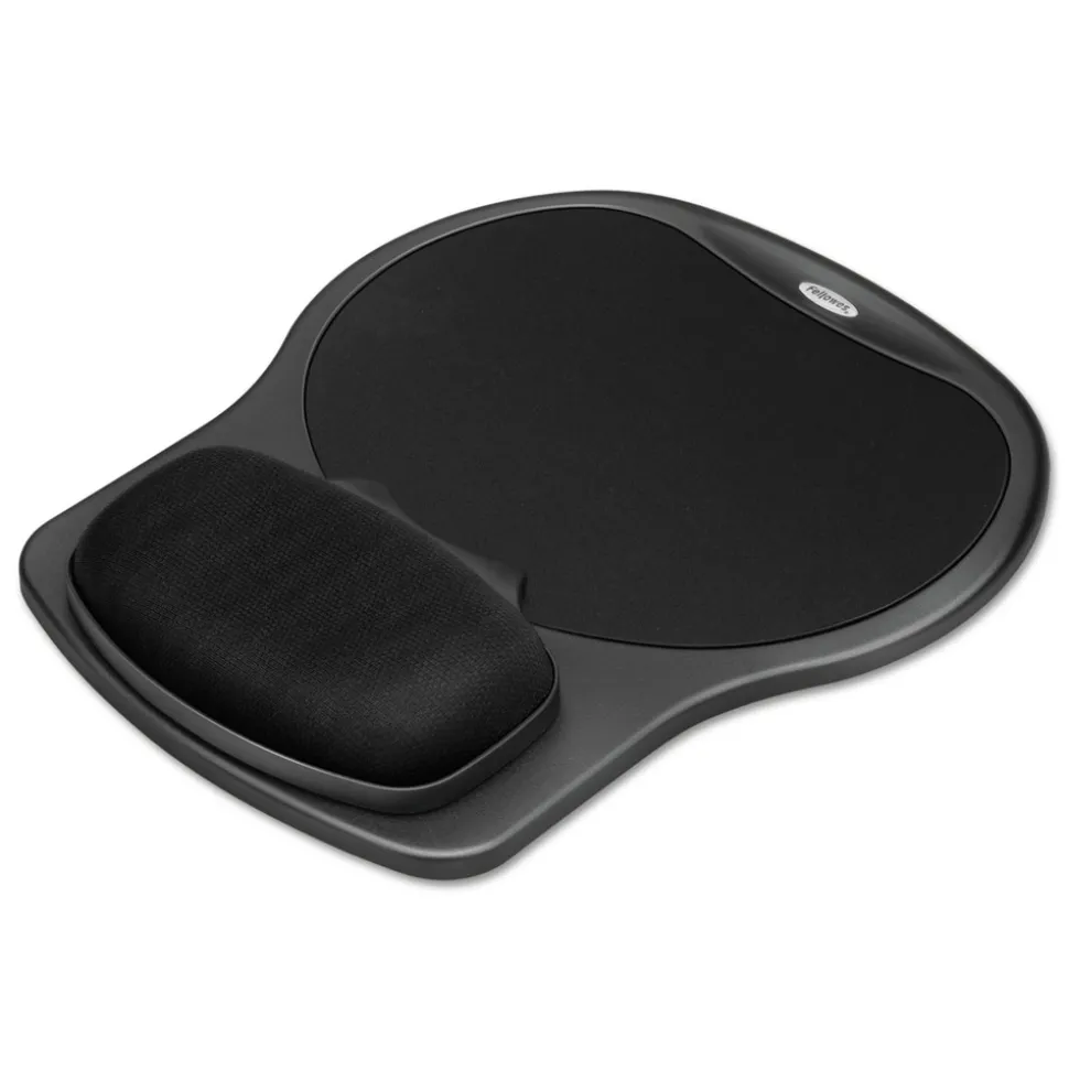 Fellowes Mfg Co. Easy Glide 10 in. x 12 in. Gel Mouse Pad with Wrist Rest - Black