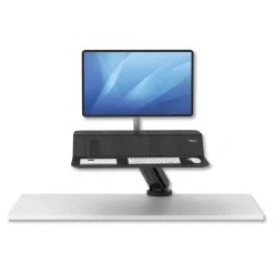 Fellowes Mfg Co. Lotus RT 48 in. x 30 in. x 42.2 in. - 49.2 in. Sit-Stand Workstation - Black