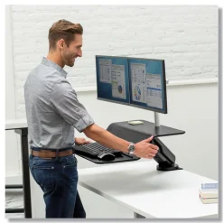 Fellowes Mfg Co. Lotus RT 48 in. x 30 in. x 42.2 in. - 49.2 in. Sit-Stand Workstation - Black