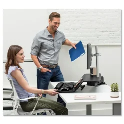 Fellowes Mfg Co. Lotus RT 48 in. x 30 in. x 42.2 in. - 49.2 in. Sit-Stand Workstation - Black