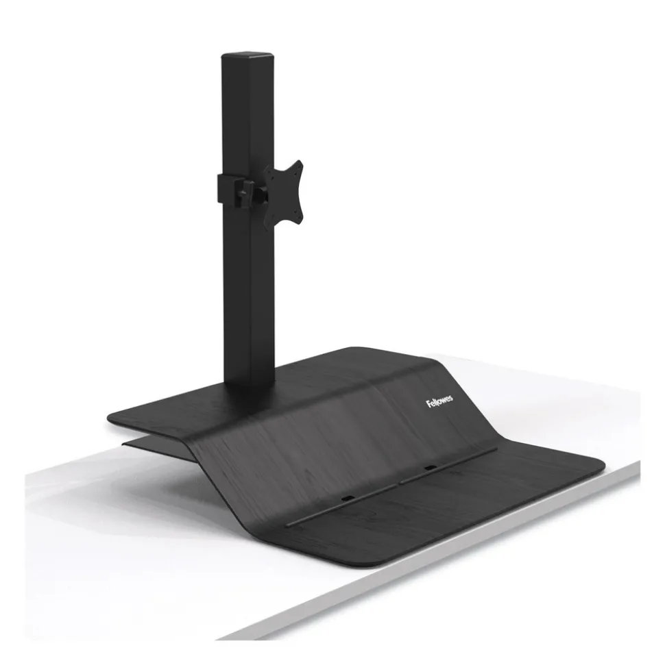 Fellowes Mfg Co. Lotus VE 29 in. x 28.5 in. x 42.5 in. Single Monitor Sit-Stand Workstation - Black