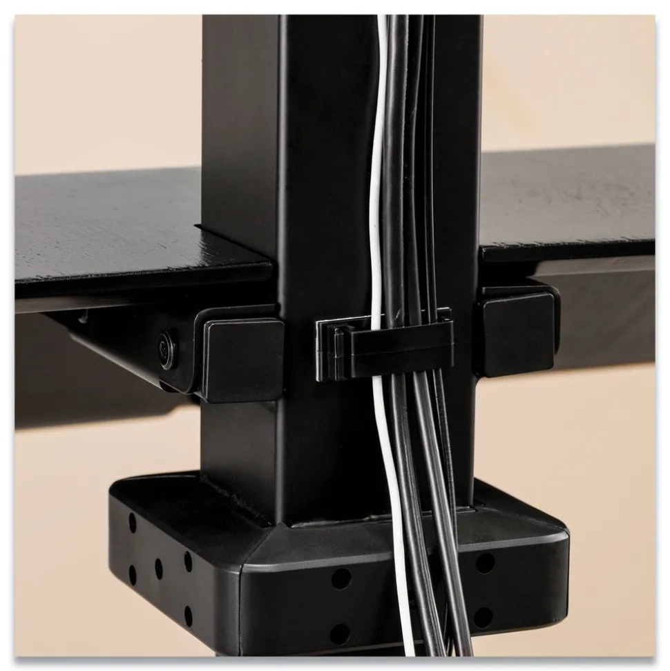 Fellowes Mfg Co. Lotus VE 29 in. x 28.5 in. x 42.5 in. Single Monitor Sit-Stand Workstation - Black