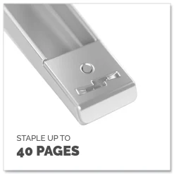 Fellowes Mfg Co. LX890 0.25 in./0.31 in. Staples 40-Sheet Capacity Handheld Plier Stapler with Antimicrobial Protection - Black/White