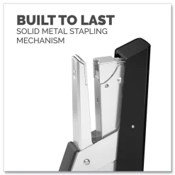 Fellowes Mfg Co. LX890 0.25 in./0.31 in. Staples 40-Sheet Capacity Handheld Plier Stapler with Antimicrobial Protection - Black/White