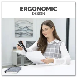 Fellowes Mfg Co. LX890 0.25 in./0.31 in. Staples 40-Sheet Capacity Handheld Plier Stapler with Antimicrobial Protection - Black/White