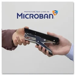 Fellowes Mfg Co. LX890 0.25 in./0.31 in. Staples 40-Sheet Capacity Handheld Plier Stapler with Antimicrobial Protection - Black/White