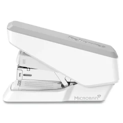 Fellowes Mfg Co. LX860 EasyPress 40-Sheet Capacity Half Strip Stapler with Antimicrobial Protection - Gray/White